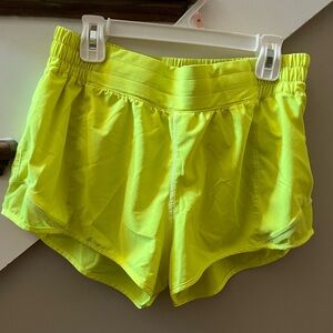 Women's Neon Yellow Athletic Shorts